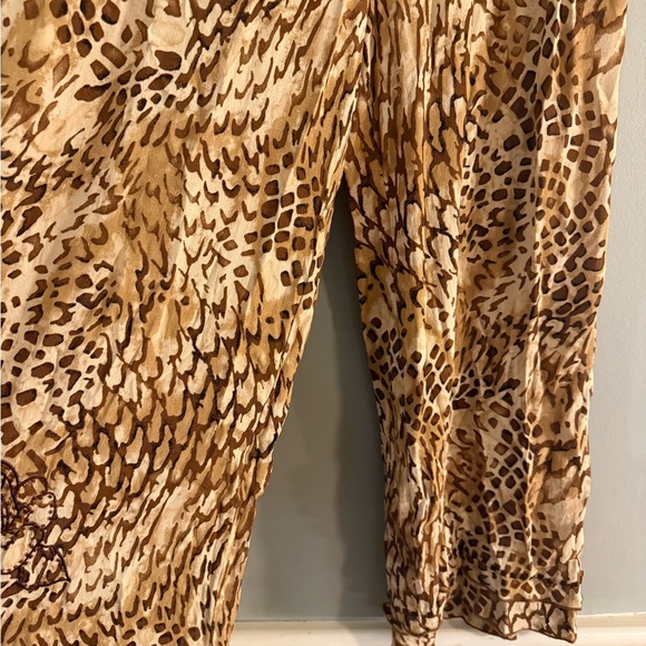 USINDO Animal Print Wide Leg Pants Boho Resort Lounge Trousers Made in Indonesia - Picture 2 of 12